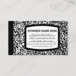 Custom Composition Book Black/White School/Teacher Business Card
