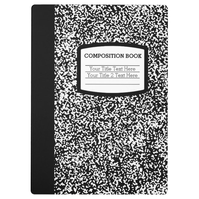 Custom Composition Book Black/White School/Teacher Clipboard (Back)