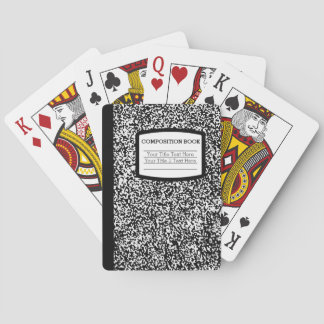 Custom Composition Book Black/White School/Teacher Poker Cards