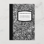 Custom Composition Book Black/White School/Teacher RSVP Card