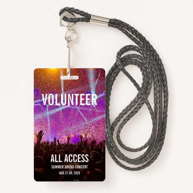 Custom Concert Badge (Front with Lanyard)