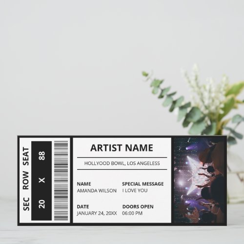 Custom Concert Ticket Gift Idea DIY Event Ticket Invitation