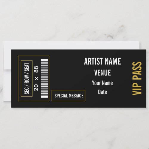 Custom Concert Ticket Gift Idea DIY Event Ticket  Invitation