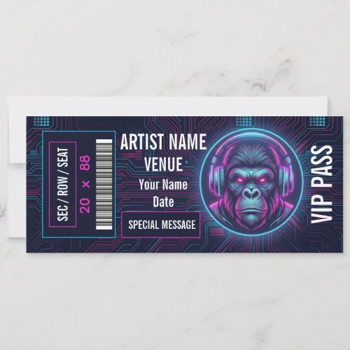 Custom Concert Ticket Gift Idea DIY Event Ticket  Invitation