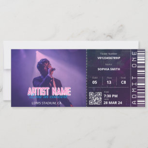 Custom Concert Ticket Invitation Live Music Event 