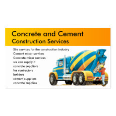 Custom Concrete and Cement Mixer Business Card 
