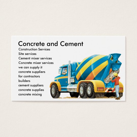 Custom Concrete Cement Construction Business Card Zazzle
