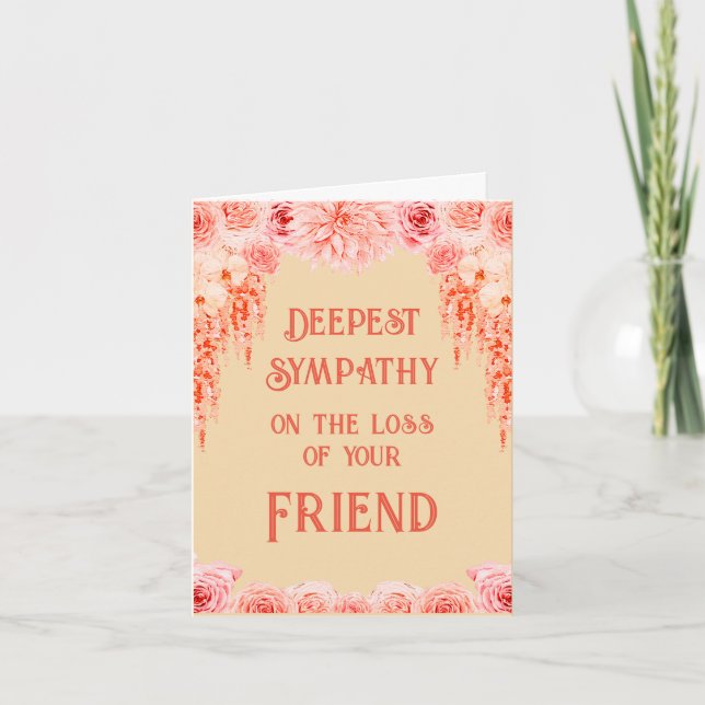 Custom Condolence Message Card For Loss Of Friend (Front)