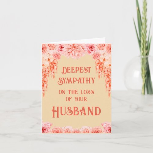 Custom Condolence Message Card For Loss Of Husband