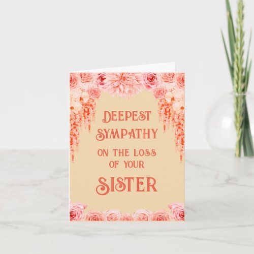 Custom Condolence Message Card For Loss Of Sister