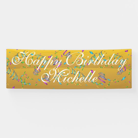 Custom Confetti Happy Birthday Name Banner