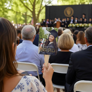 Custom Congrats Grad Modern Simple Preppy Photo Hand Fan