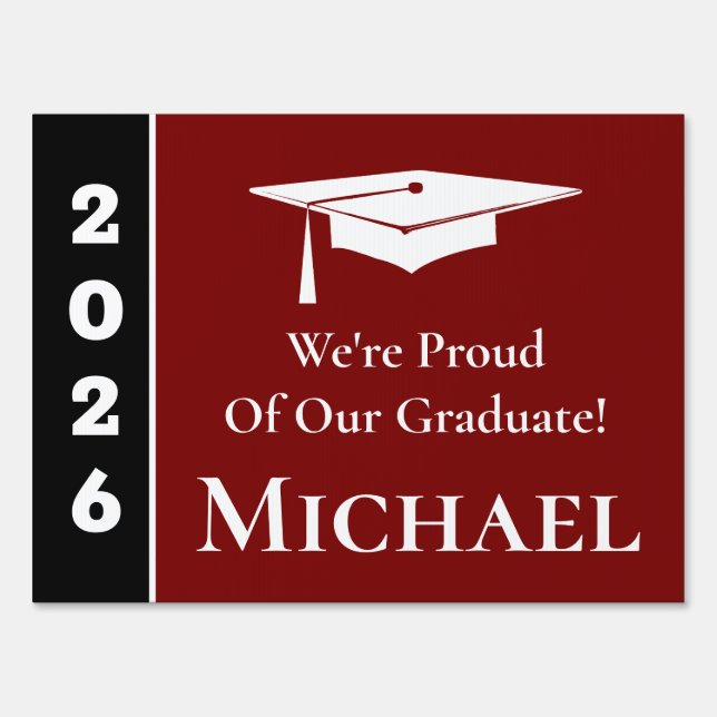 Custom Congrats Grad School Graduation Sign (Front)