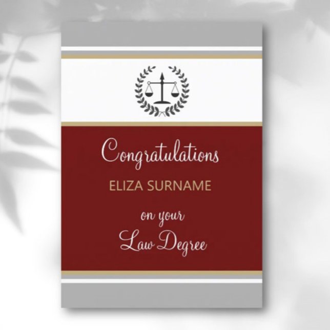 Custom, Congrats Law degree Graduation card (Creator Uploaded)