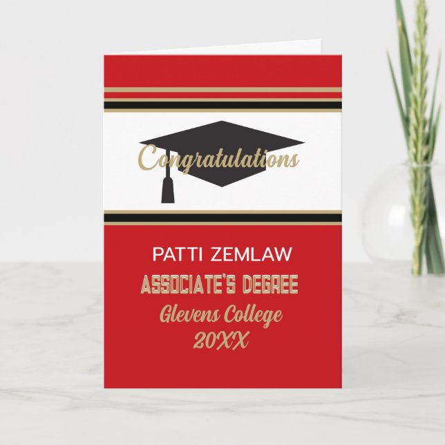 Custom Congrats!! Look! Associate's degree  Card (Front)