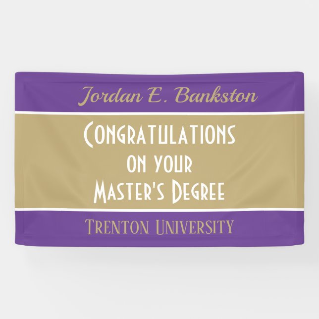 Custom Congrats! Master's degree banner (Horizontal)