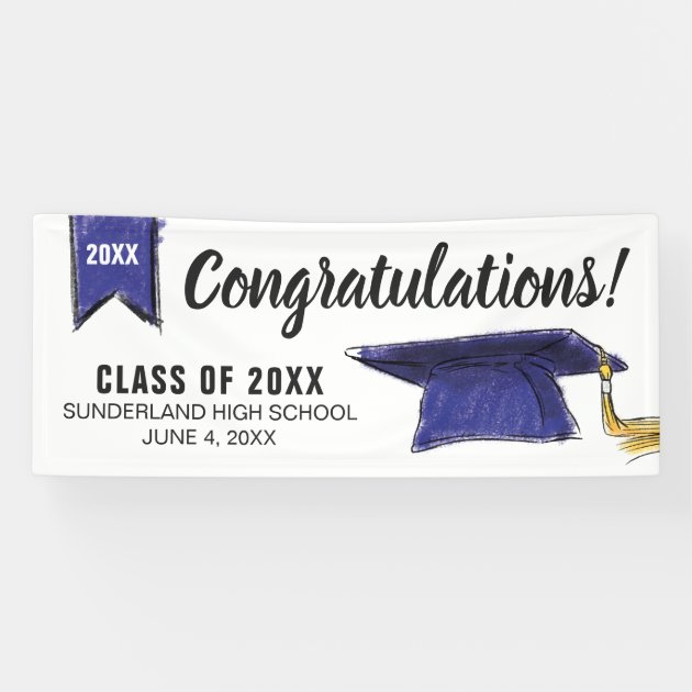 Custom Congrats To Class Of 2018 Graduation Cap Banner
