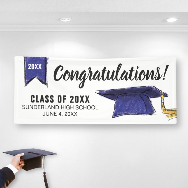Custom Congrats to Class of 20XX Graduation Cap Banner (Creator Uploaded)
