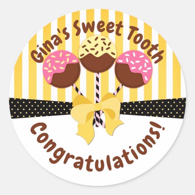 Custom Congratulations Bakery Box Seals (Front)