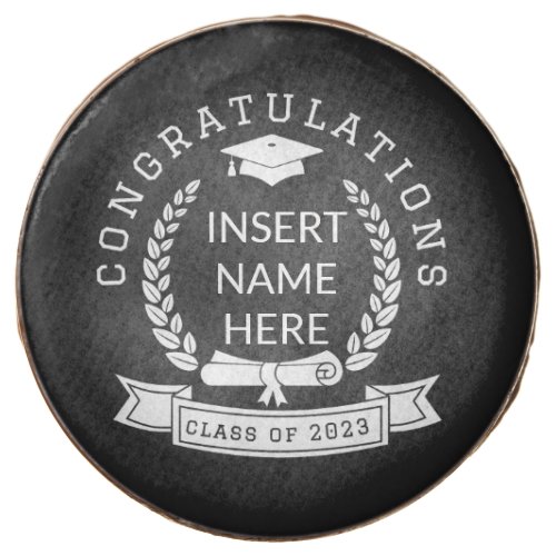 Custom Congratulations Class of 2023 white letter Chocolate Covered Oreo