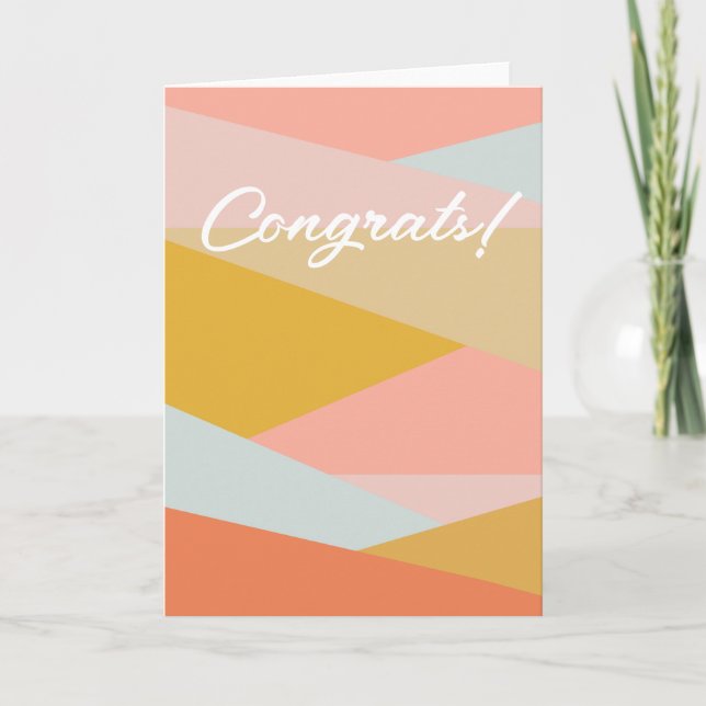 Custom Congratulations Congrats Earthy Pastels Card (Front)