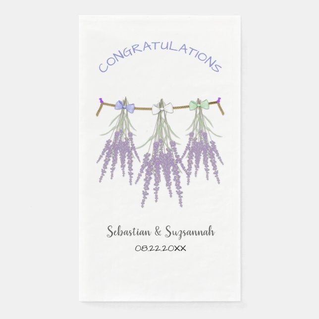 Custom Congratulations Dried Lavender Bundles  Pap Paper Guest Towels (Front)