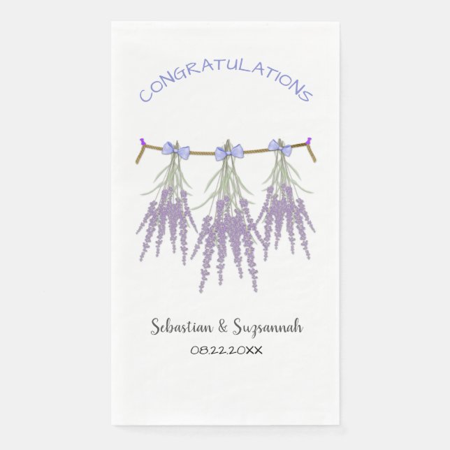 Custom Congratulations Dried Lavender Bundles  Pap Paper Guest Towels (Front)
