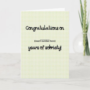 'Custom Congratulations' Funny Sobriety Card