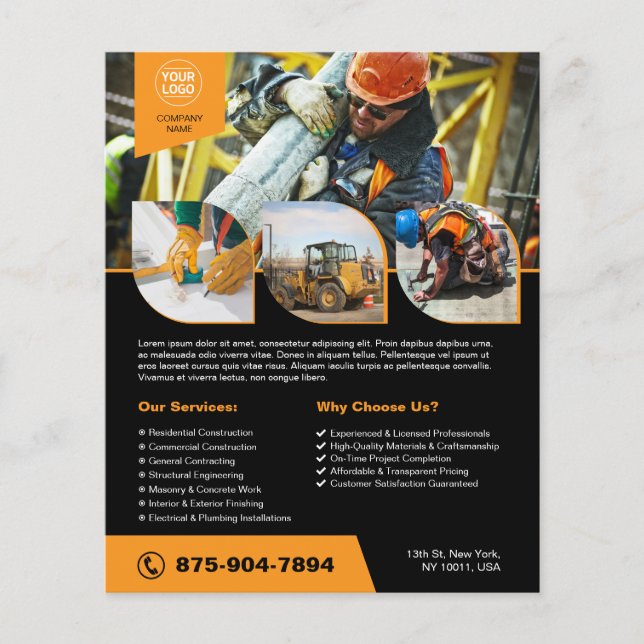 Custom Constraction Company Flyer (Front)