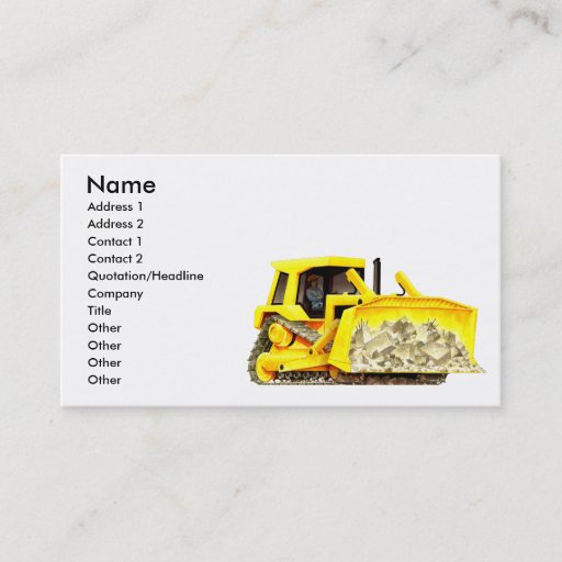 Customizable Bulldozer Business Cards