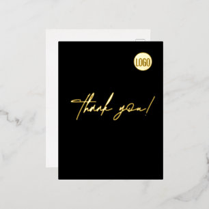 Custom Construction Business Logo Simple Vertical Foil Invitation Postcard