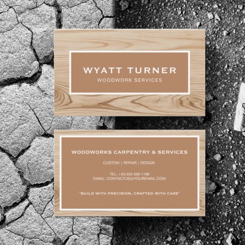 Custom Construction Handyman Carpenter Woodwork Business Card