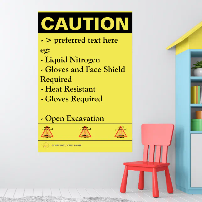 Custom Construction Safety Caution Notice Board Poster | Zazzle