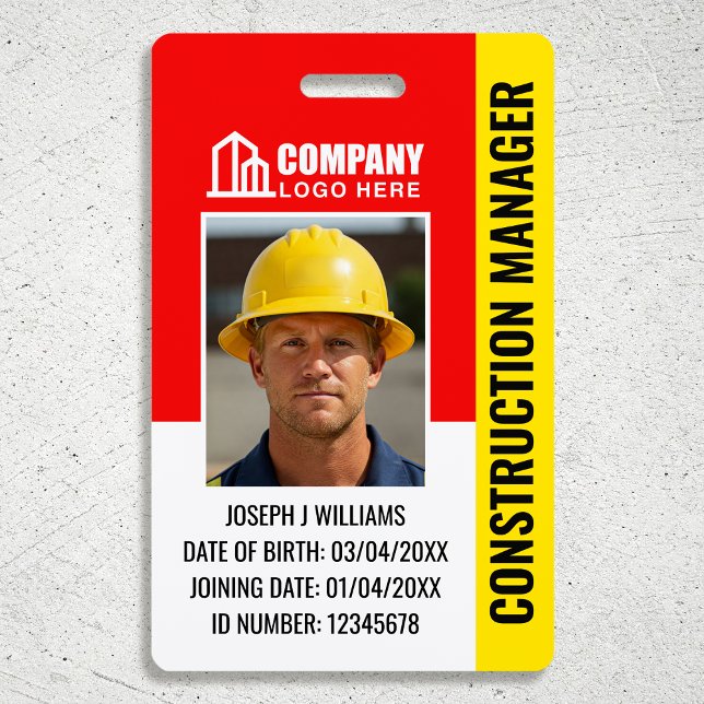 Custom Construction Site ID Logo QR Code Red Black Badge (Creator Uploaded)