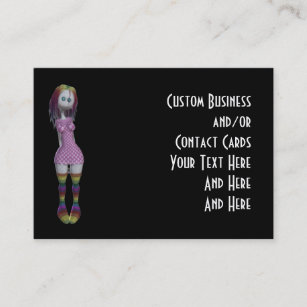 Custom Contact Cards Rainbow Hair 3D Bonga Doll