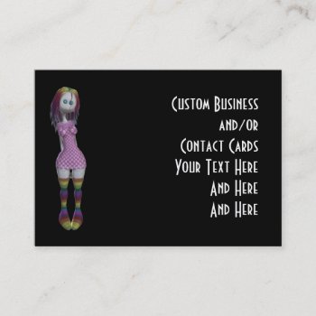 Custom Contact Cards Rainbow Hair 3d Bonga Doll by VoXeeD at Zazzle