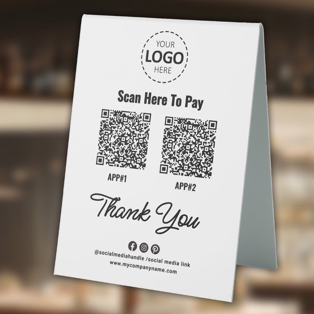 Custom Contactless Payment QR Code  Table Tent (Creator Uploaded)