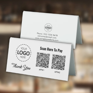 Custom Contactless Payment QR Code Table Tent