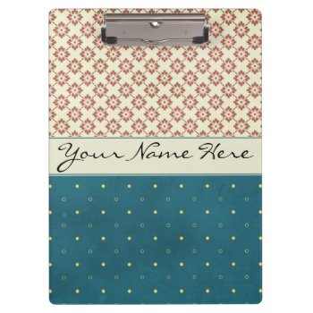 Custom Contemporary Floral Polka Dots Clipboard by suchicandi at Zazzle