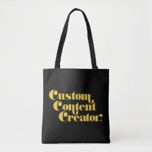 Custom Content Creator Yellow Retro Gamer Slogan Tote Bag