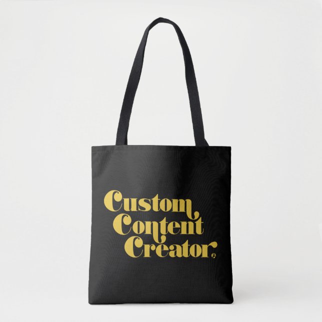 Custom Content Creator Yellow Retro Gamer Slogan Tote Bag (Front)