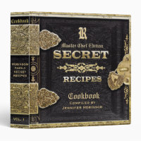 Custom Cookbook Vintage Antique 3 Ring Binder