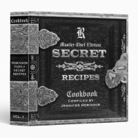 Custom Cookbook Vintage Antique Silver 3 Ring Binder
