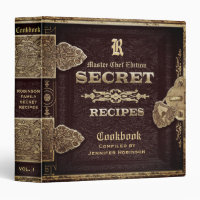 Custom Cookbook Vintage Leather 3 Ring Binder