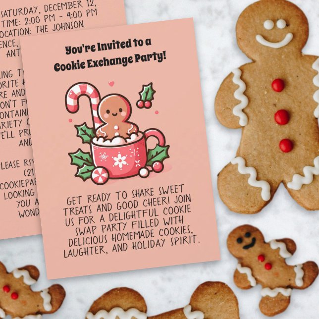 Custom Cookie Exchange Holiday Party Editable Invitation (Custom Cookie Exchange Holiday Party Editable Invitation)