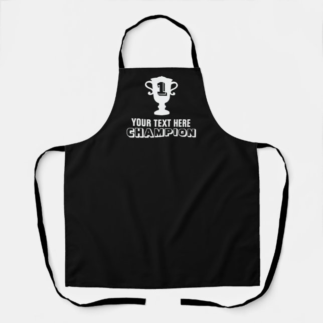 Custom cooking champion trophy silhouette kitchen  apron (Front)