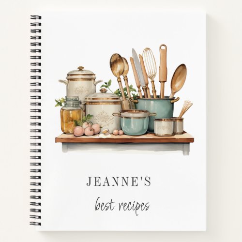 Custom Cooks Table Chef Baker Recipe Templates Notebook