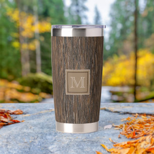 Custom Cool Abstract Tree Bark Wood Art Motif Insulated Tumbler