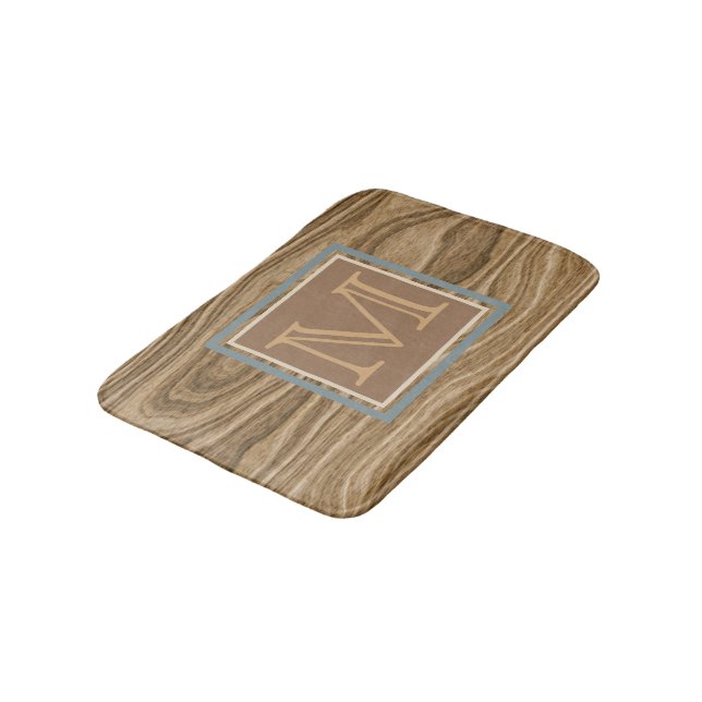 Custom Cool Artistic Abstract Tree Bark Pattern Bathroom Mat (Angled)