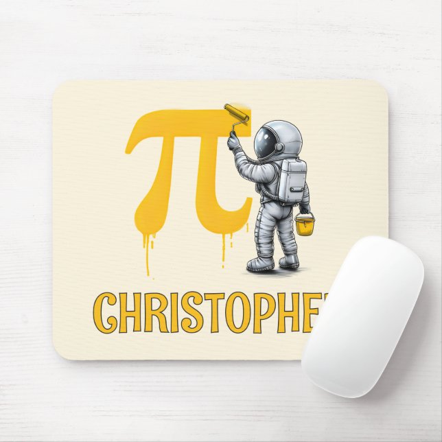 Custom Cool Astronaut Painting Pi Symbol Pi Day  Mouse Pad (With Mouse)